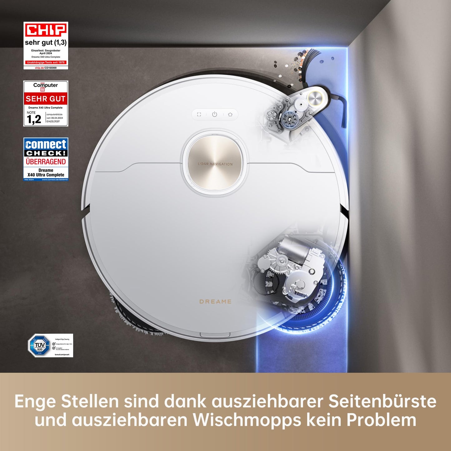 Dreame Dreame X40 Ultra Complete Saugroboter mit Wischfunktion, 12.000 Pa