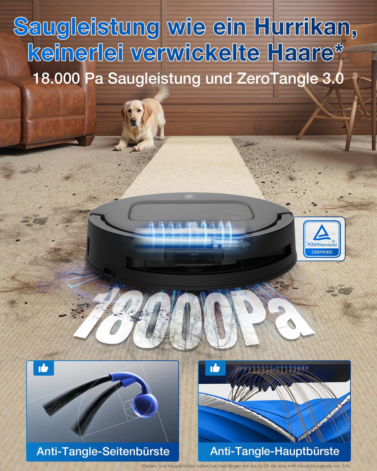 ECOVACS ECOVACS DEEBOT T80 Omni Saugroboter mit Wischfunktion, 18.000 Pa
