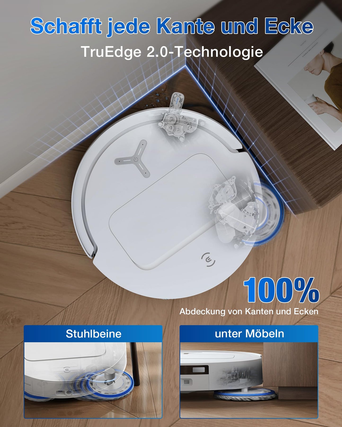ECOVACS ECOVACS DEEBOT T50 PRO Omni Gen2 Saugroboter mit Wischfunktion, 21.000 Pa