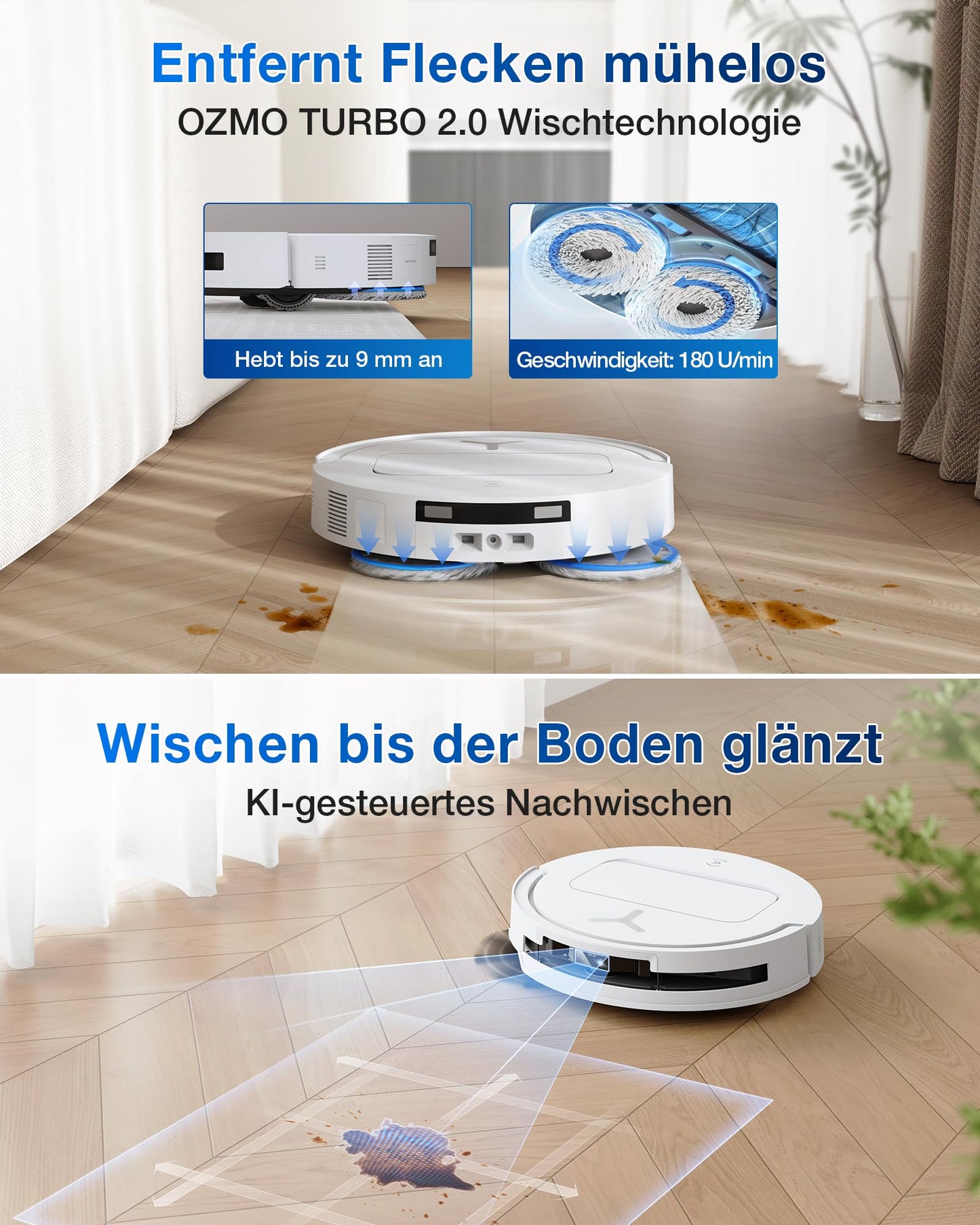 ECOVACS ECOVACS DEEBOT T50 PRO Omni Gen2 Saugroboter mit Wischfunktion, 21.000 Pa